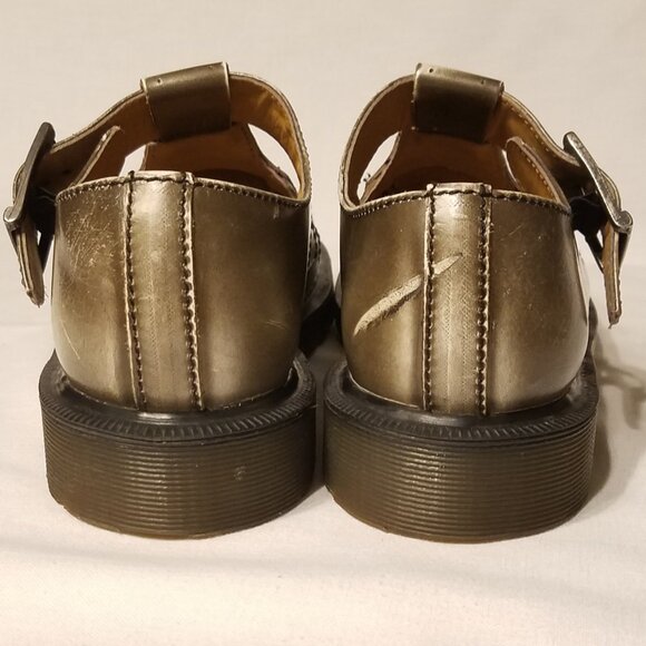 Vtg Doc Dr. Martens Mary Jane UK 5 | US 7 Pewter Silver Made England Goth Punk - Picture 13 of 15